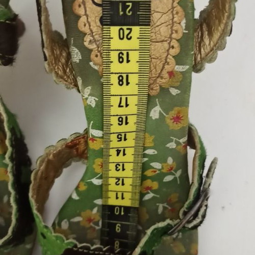 Green sandals used with wooden heel size 38
