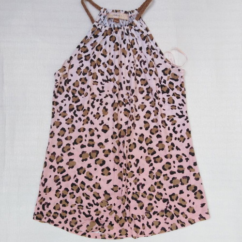 Bershka Halterneck Blouse Animal Print Like New, Beige Brown