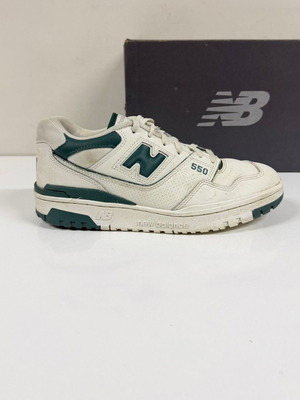 New Balance 550 sports shoes used, size 40.5, white and green