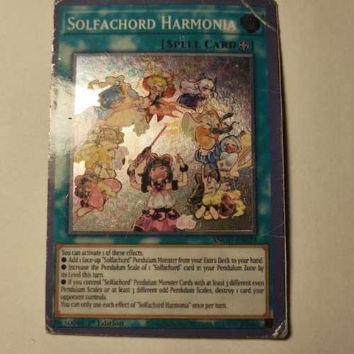 Yu-Gi-Oh! Solfachord Harmonia card slightly used