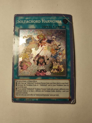 Yu-Gi-Oh! Solfachord Harmonia card slightly used