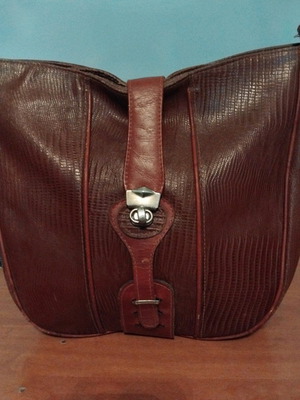 Leather shoulder bag vintage used brown