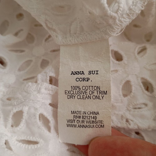 Anna Sui cotton dress size S new, white