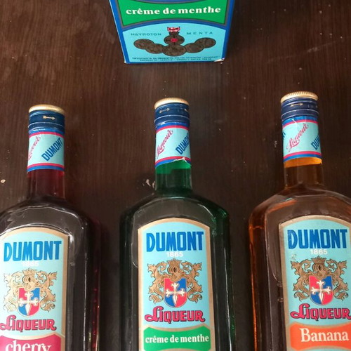 Dumont liqueurs new, pack of 3 different, 1980s