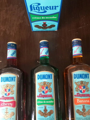 Dumont liqueurs new, pack of 3 different, 1980s
