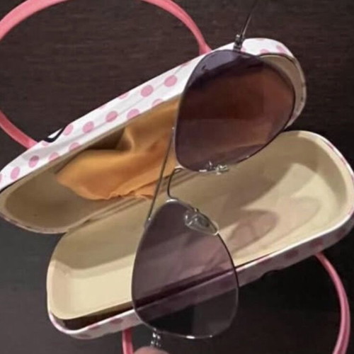 Ray Ban kids sunglasses like new, silver with Hello Kitty case