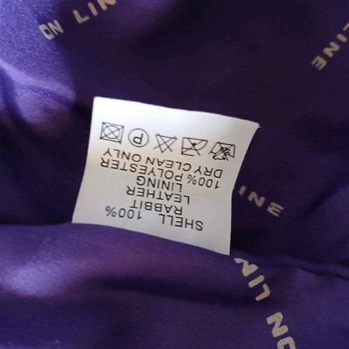 On Line purple faux fur jacket size S like new