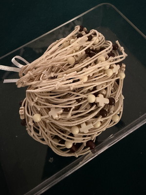 Martyrika bracelets new, pack of 56 in beige and brown shades for baptism