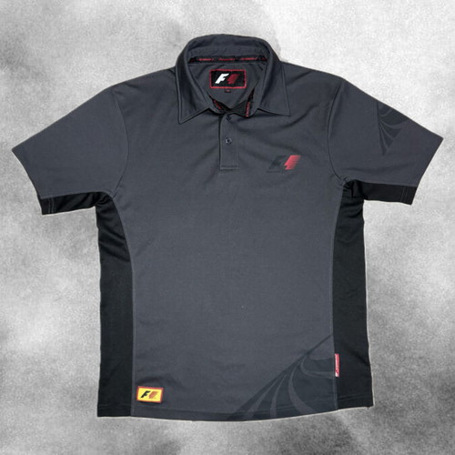 F1 Polo Shirt Ferrari Gray with Black Accents Like New