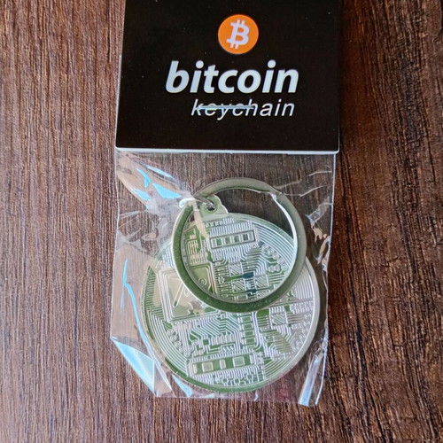 Bitcoin keychain new silver 4cm