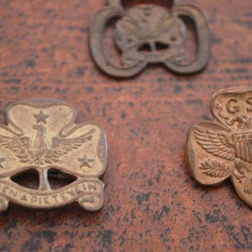 Scout pins used, set of 3, Greek and American
