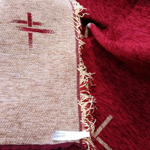 Throw blankets set two-piece burgundy and gold beige