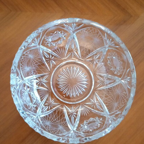 Vintage Bohemian Crystal Bowl / Fruit Bowl, like new