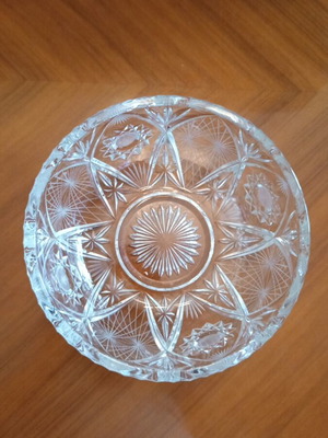 Vintage Bohemian Crystal Bowl / Fruit Bowl, like new