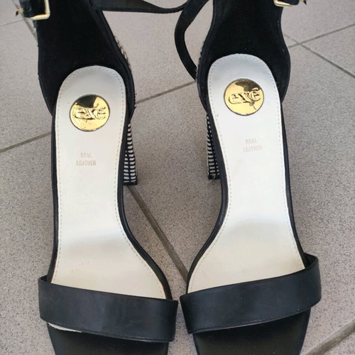 Exe leather sandals like new, black and white, size 38