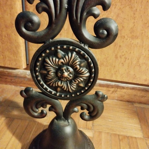 Vintage Cast Iron Candle Holder 40 cm with Large Candle
