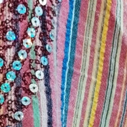 Cotton tunic with sequin details like new, multicolor, size M