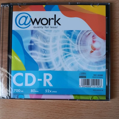 CD-R pack of 20 new @work, 700 MB, 80 min, 52x speed