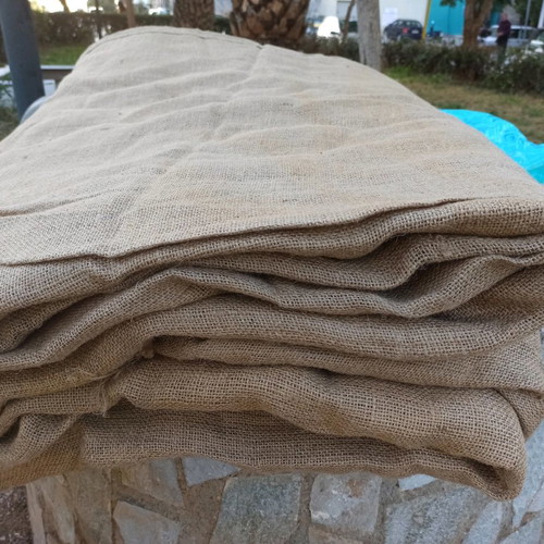 Linen burlap fabric used for decoration, 72 sq.m.