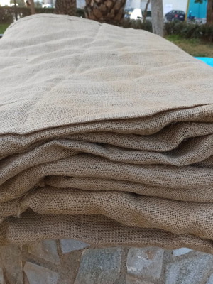 Linen burlap fabric used for decoration, 72 sq.m.