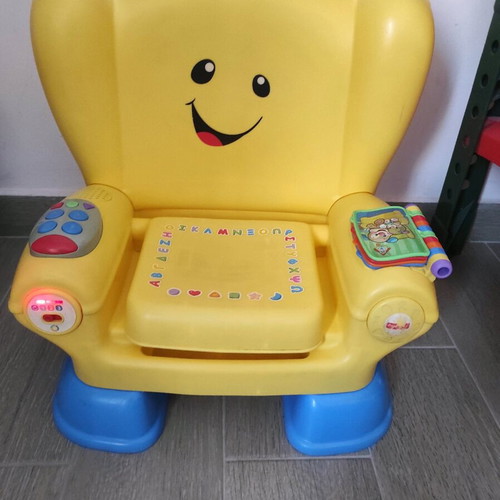Fisher Price educational chair used with sounds and Baby Clementoni for skills