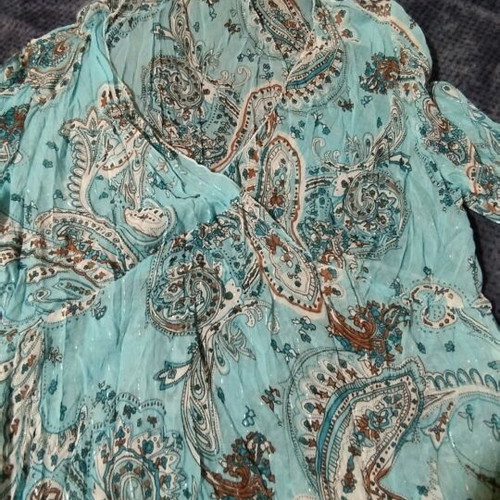 Tunic shirt turquoise with paisley pattern like new, size S
