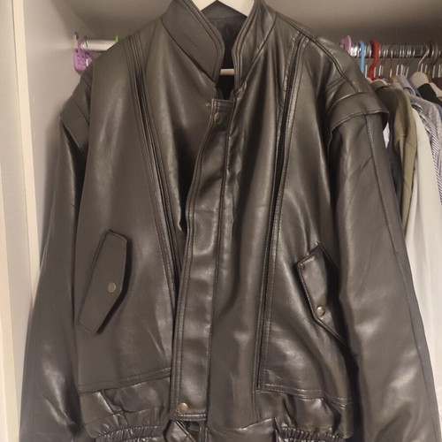 Leather jacket used, black, size L