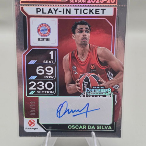 2025-26 Panini Contenders EuroLeague Oscar Da Silva Play-In Ticket Auto /99