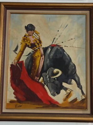 Oil painting Tauromachos used, VIXAS