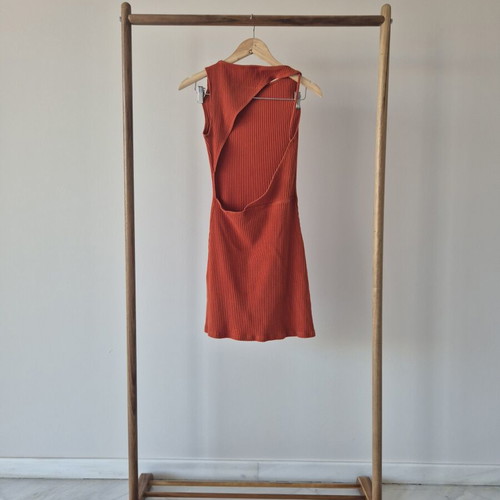 Reformation Adia mini knit dress, orange
