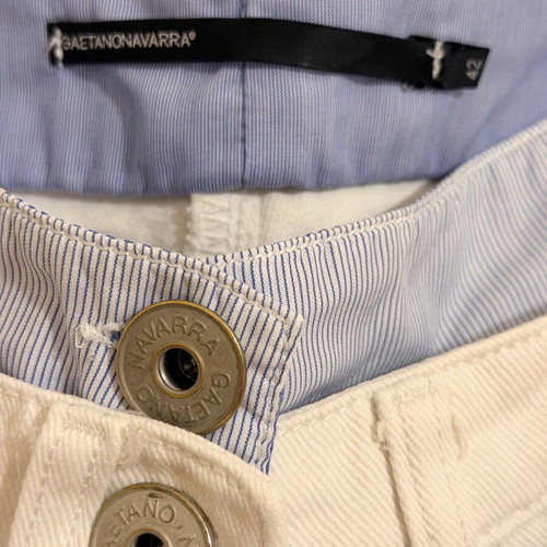 Cropped denim pants Gaetano Navarra white, 42IT, like new