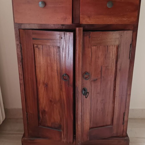 Small wooden cabinet like new with two drawers and cupboard