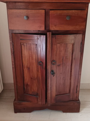 Small wooden cabinet like new with two drawers and cupboard