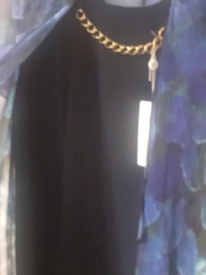 Dress XL like new with integrated multicolor scarf and gold necklace