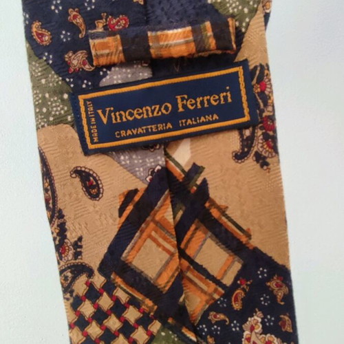 Vincenzo Ferreri silk vintage tie handmade, like new