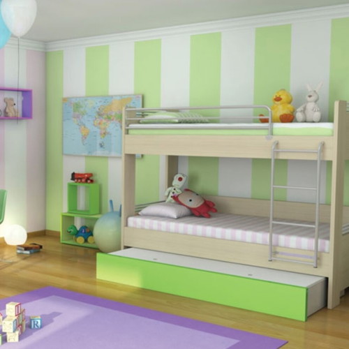 Irven bunk bed with sliding third bed, like new