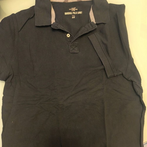 Polo piqué shirt black size L H&M like new