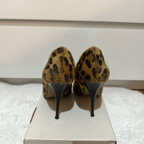 Leopard print pumps used, size 38, brown