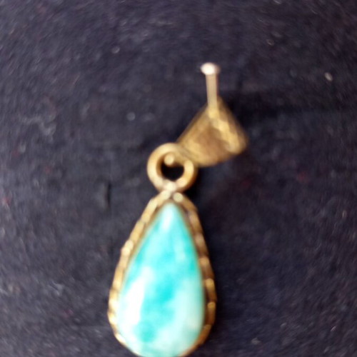Pendant with amazonite energy crystal bronze new