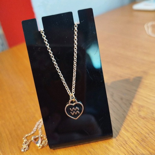 Handmade steel necklace Aquarius zodiac new, chain size 23