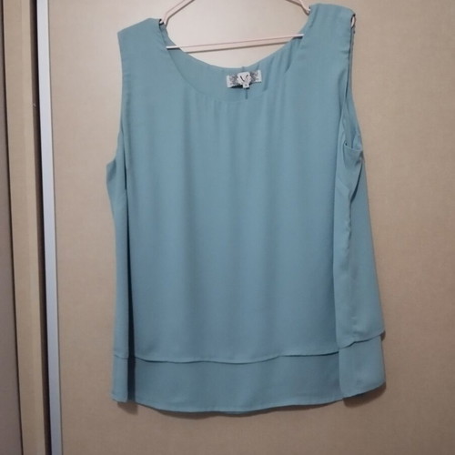 VS sleeveless blouse like new, chiffon, turquoise, XL