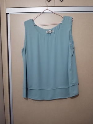 VS sleeveless blouse like new, chiffon, turquoise, XL