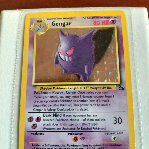 Gengar Fossil Edition 1999 Holofoil Pokemon card