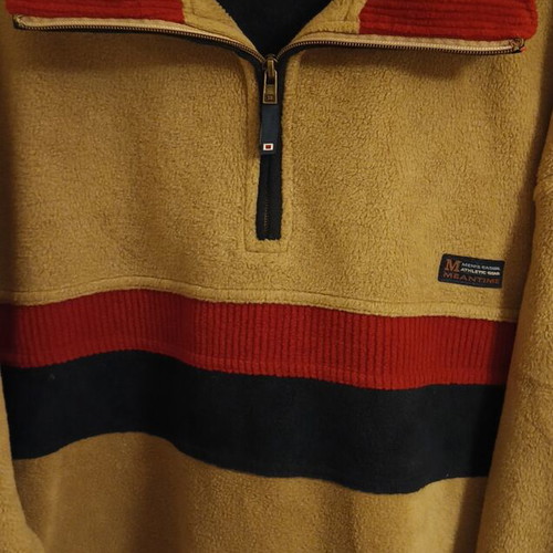 Men's sweatshirt camel color with stripes size XL new