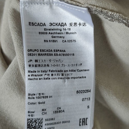 Escada sleeveless shiny top size S
