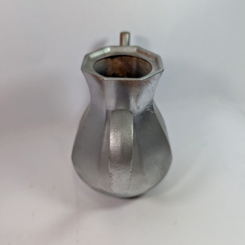 Decorative porcelain teapot silver with bronze used 18.5cm