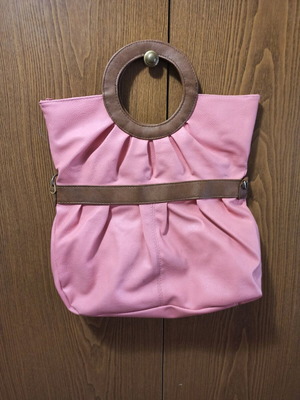 Veta bag used coral with brown details handheld