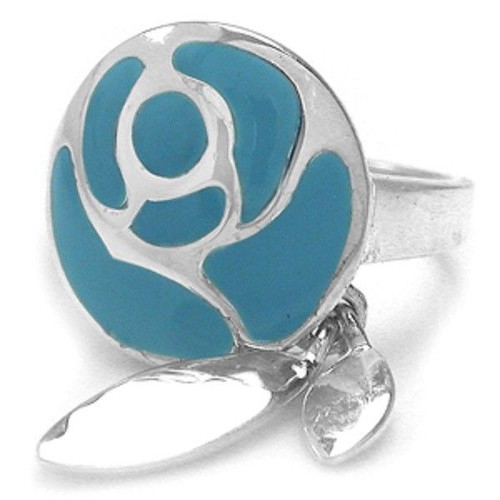 Fashion 925 silver ring with blue enamel new