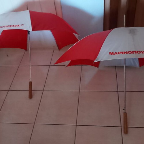 Antique rain umbrellas used, collectible 1985 Marinopoulos