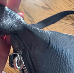 MCM waist bag used, black leather with minor wear